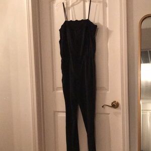 Ann Taylor Classic Black Spaghetti-Strap Jumpsuit 2 Petite